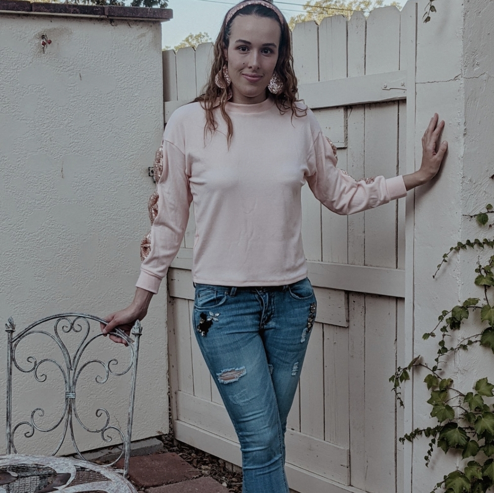 NWT Sequin Bow Knitted Fall Sweater S:M - Picture 9 of 14